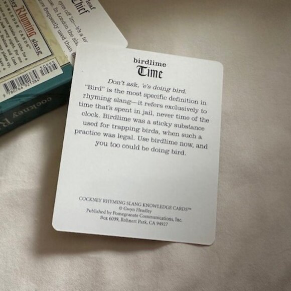 Cockney Rhyming Slang Knowledge Card Deck - Picture 5 of 6